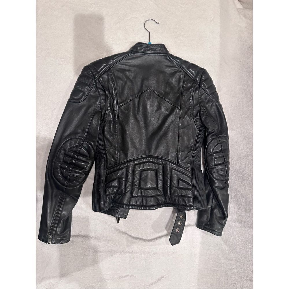 Black vintage real leather jacket size S
